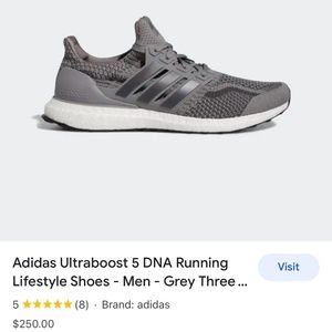 Adidas Men's Ultra Boost 5.0 DNA Grey Size 13 (But fit my size 12 feet great)